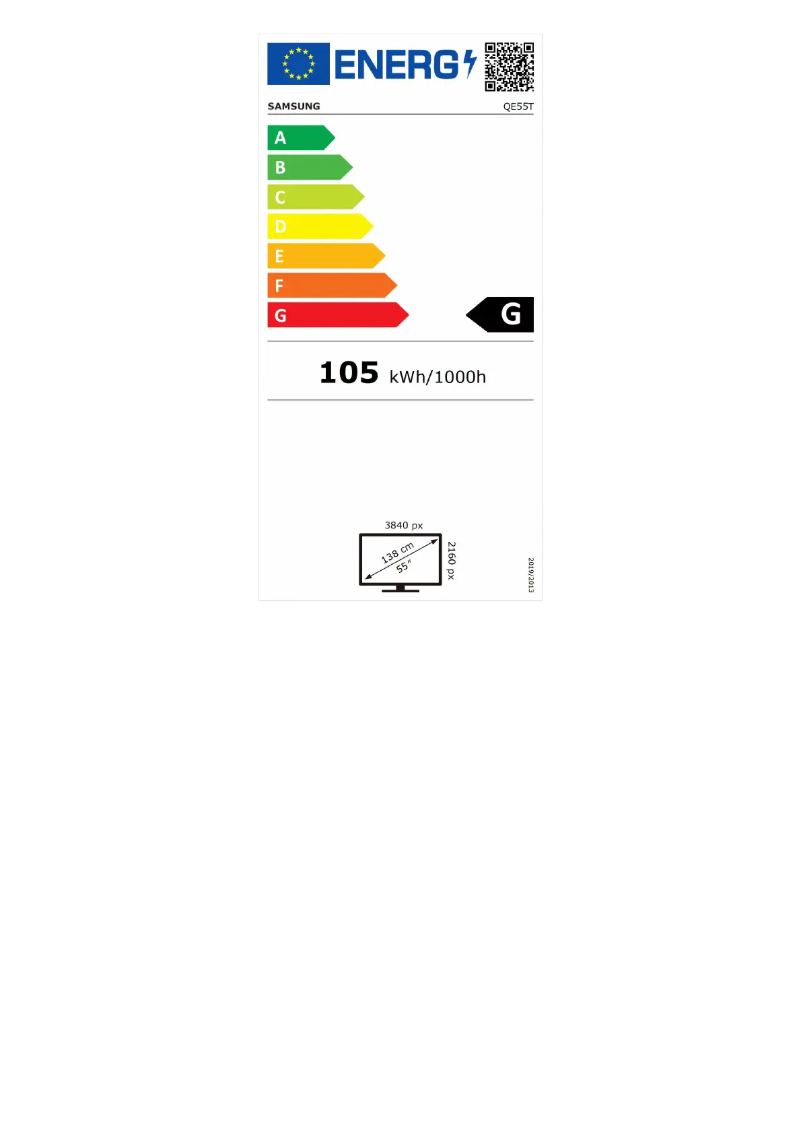 Page n°1 - Label énergétique Samsung QE55T