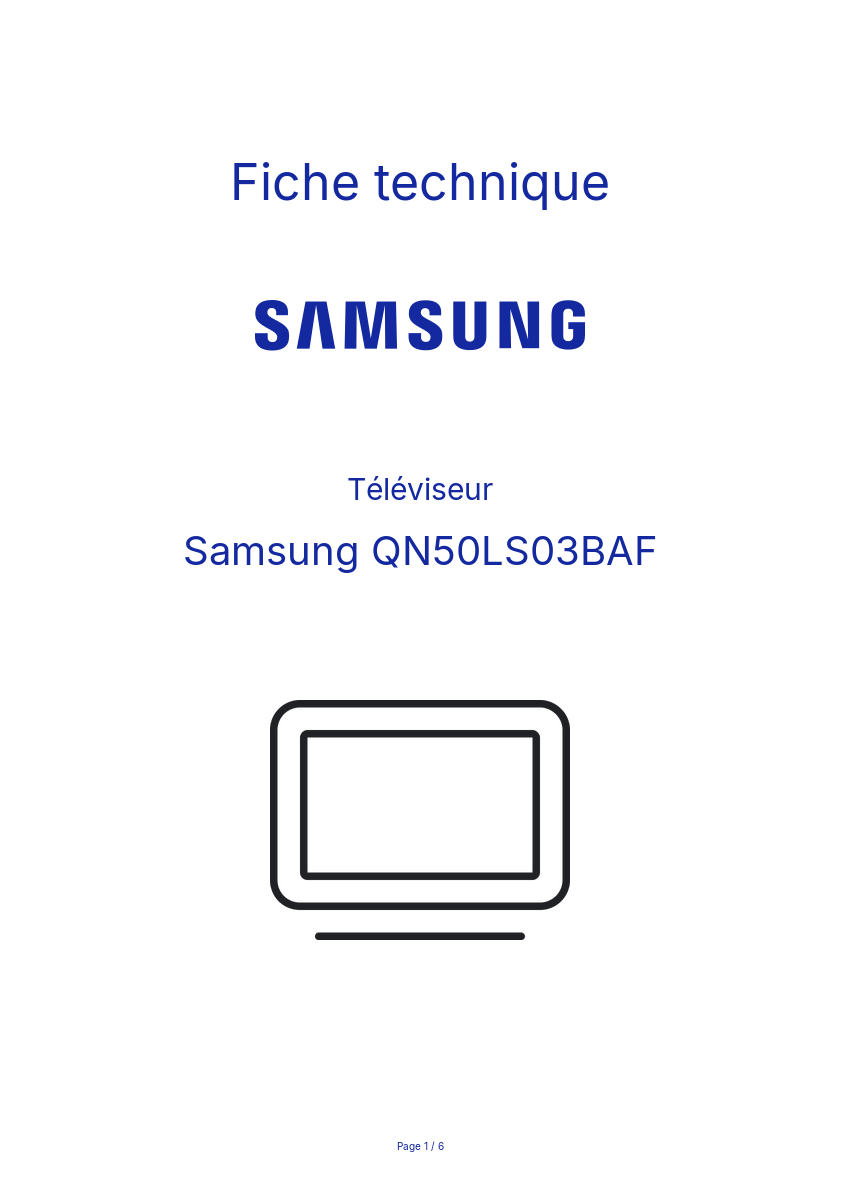 Image de la première page du manuel de l'appareil QN50LS03BAF