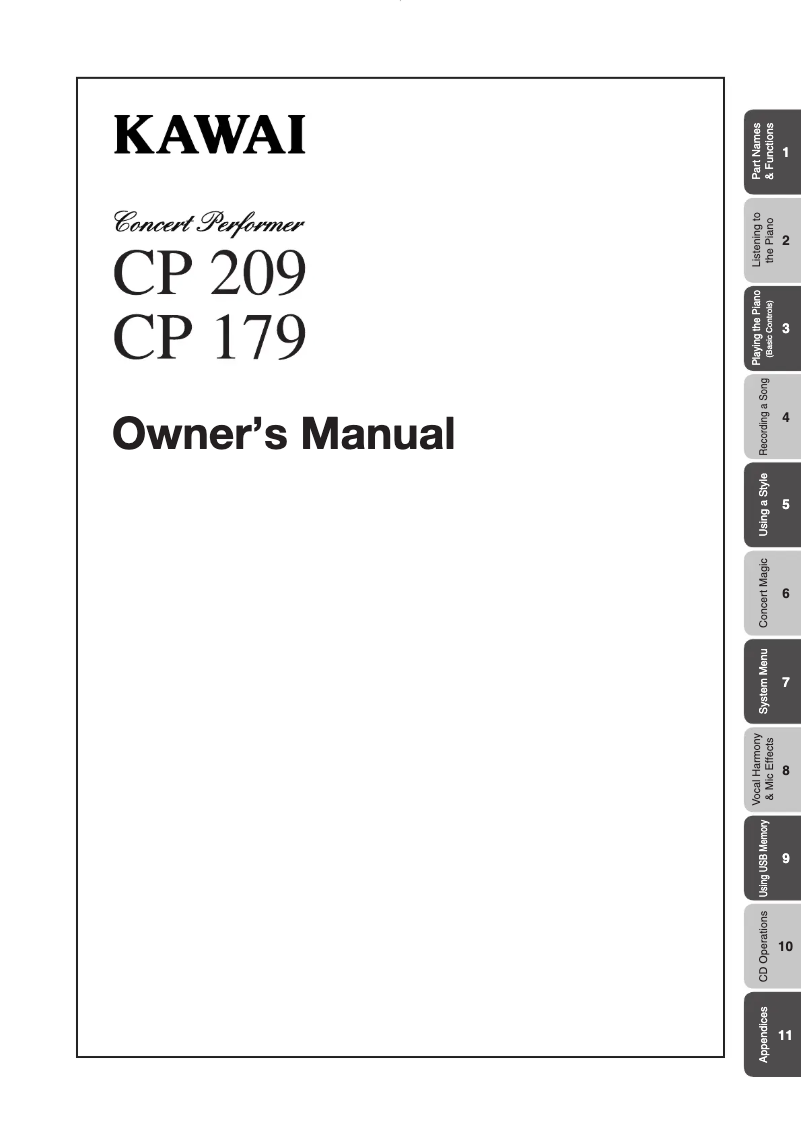 Image de la première page du manuel de l'appareil Concert Performer CP179