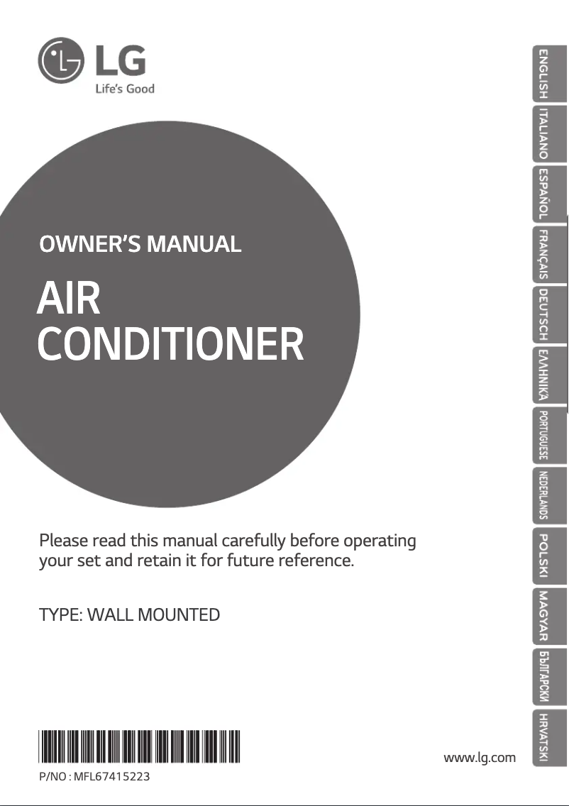 Page 1 de la notice Manuel utilisateur LG P12RL