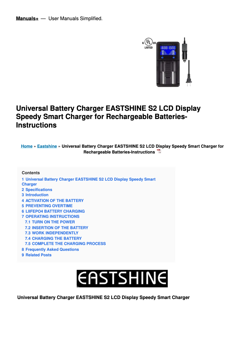 Page n°1 - Manuel utilisateur Field Optics S2
