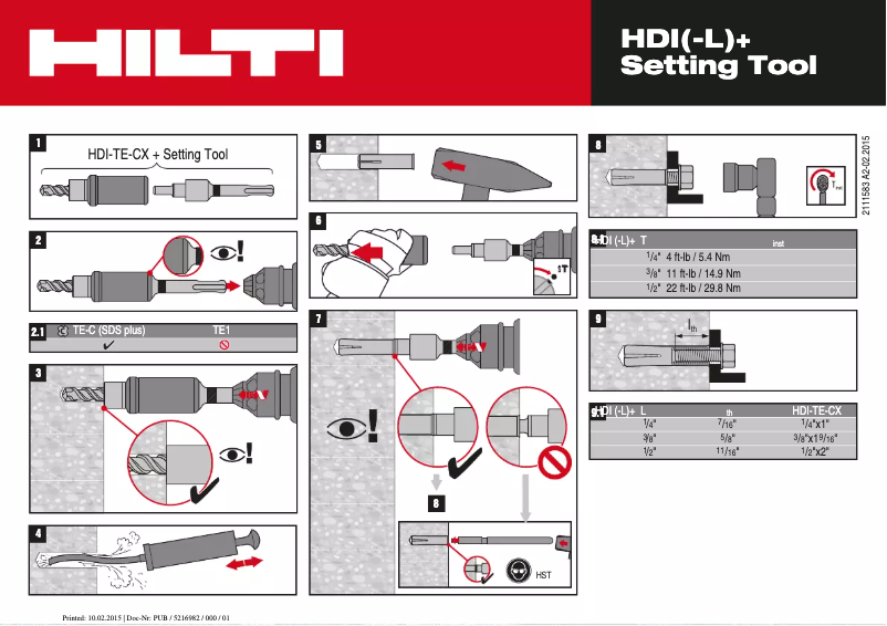 Página 1 del manual Manual de usuario Hilti HDI-L+