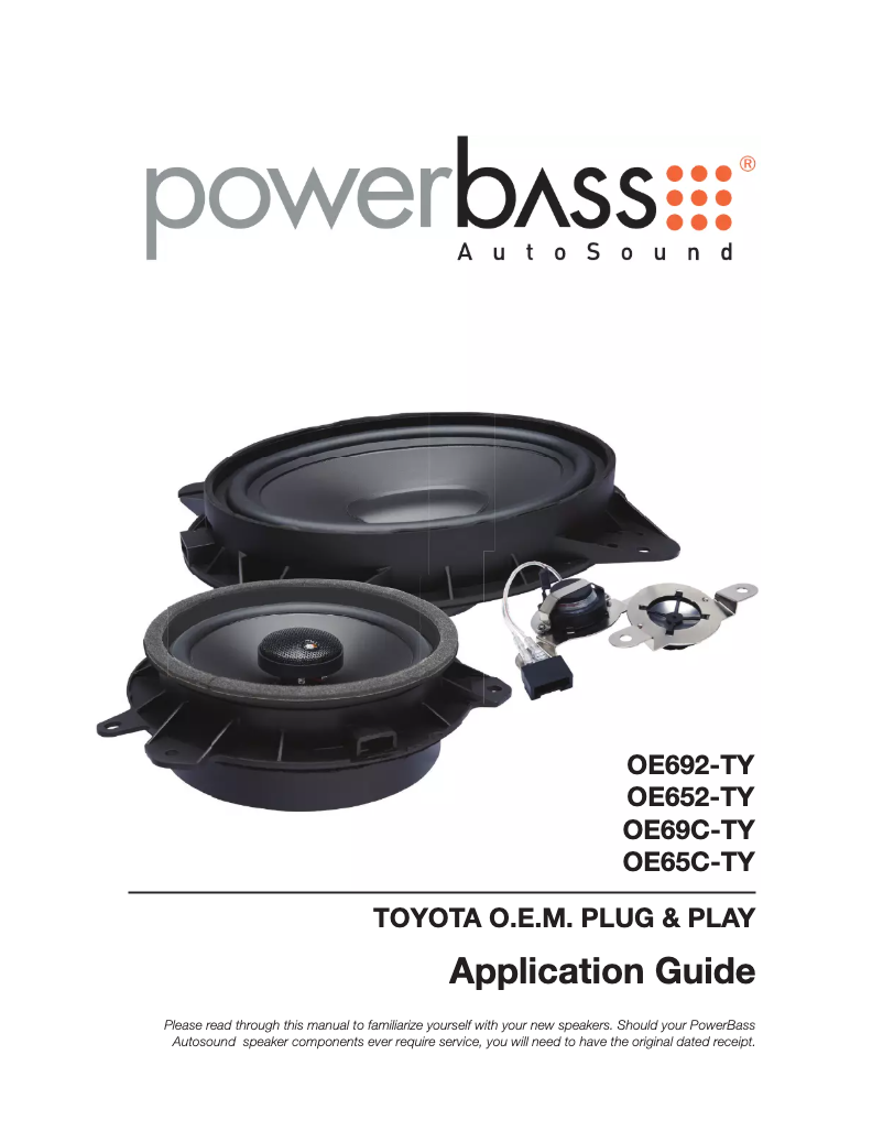 Page n°1 - Manuel utilisateur PowerBass OE69C-TY