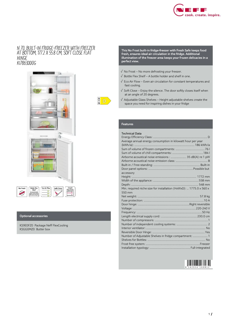 Image de la première page du manuel de l'appareil KI7863DD0G