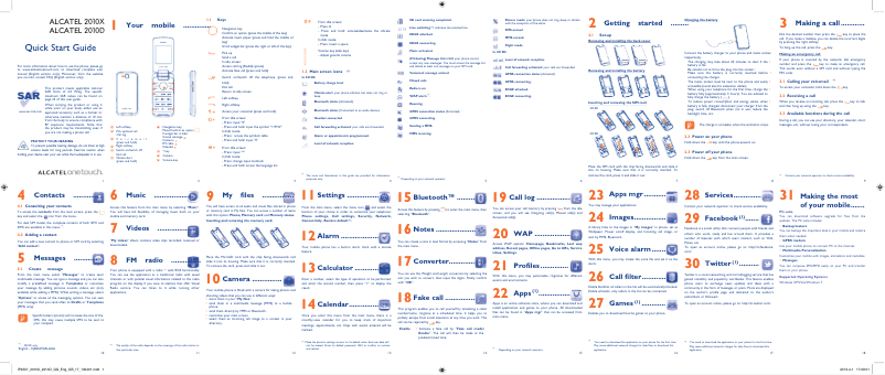 Page n°1 - Guide de démarrage rapide Alcatel One Touch 2010G