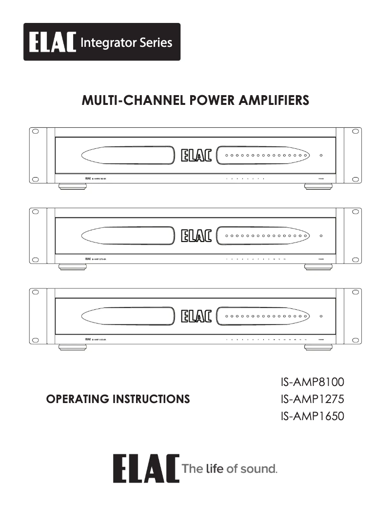 Page 1 de la notice Manuel utilisateur ELAC IS-AMP1275