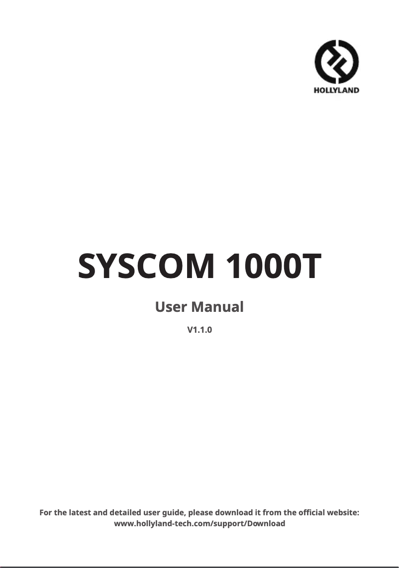 Image de la première page du manuel de l'appareil Syscom 1000T