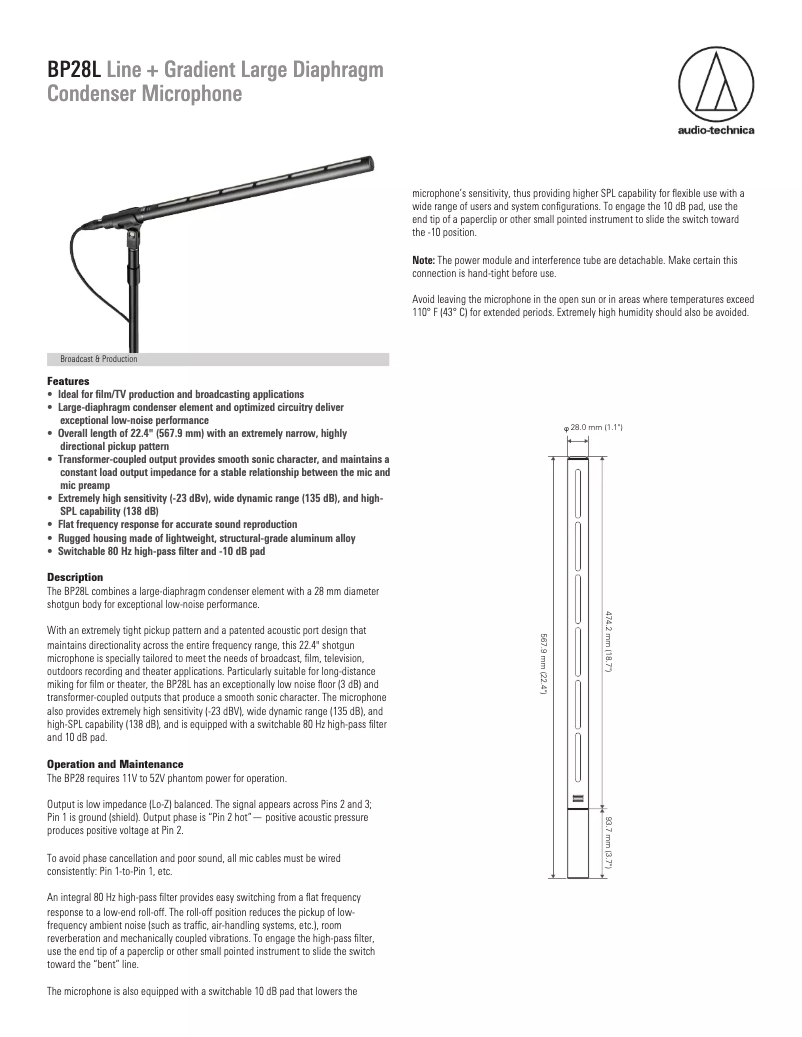 Imagen de la primera página del manual del dispositivo BP28L
