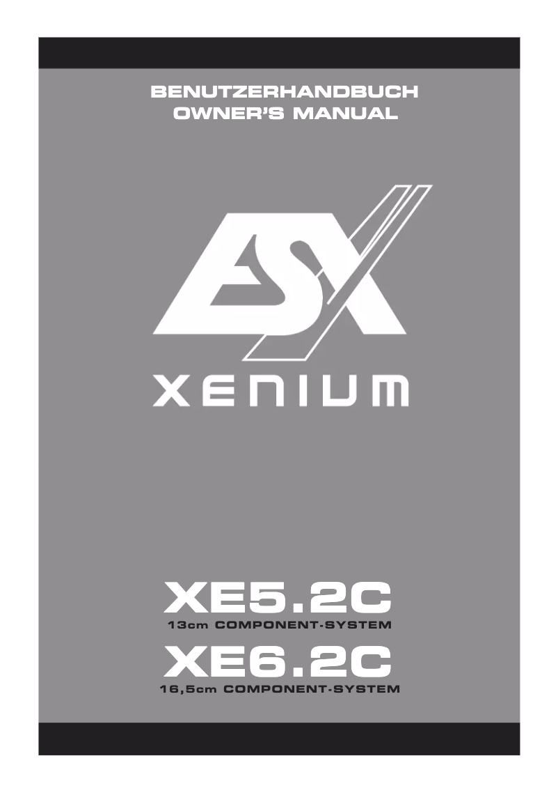 Page 1 de la notice Manuel utilisateur ESX XE5.2C