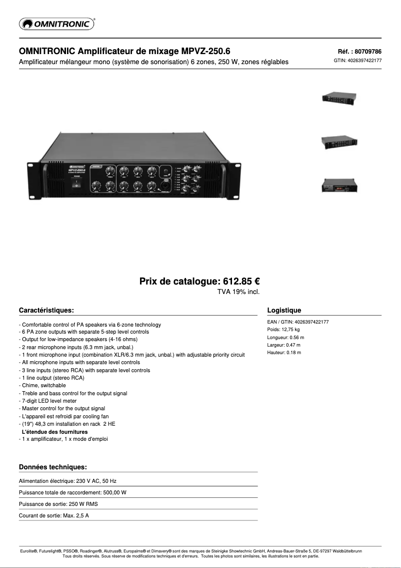 Image de la première page du manuel de l'appareil MPVZ-250
