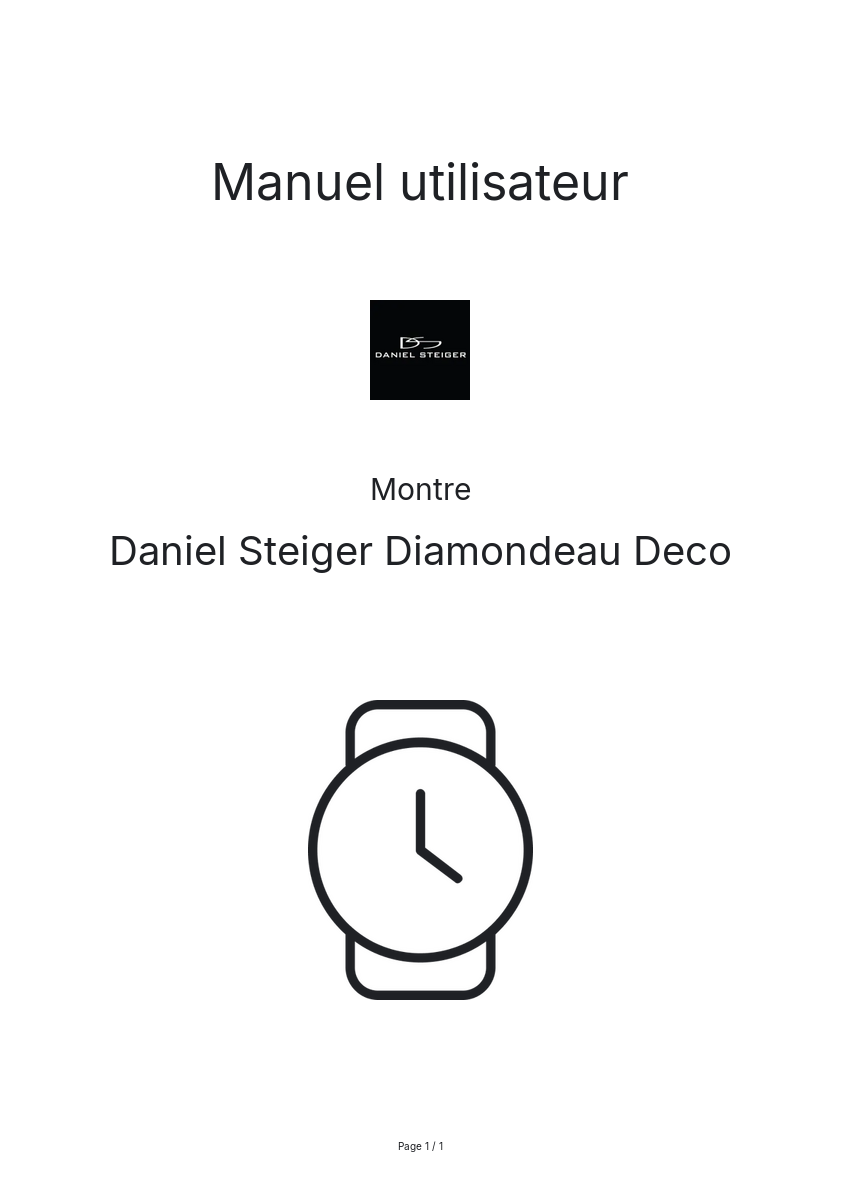 Image de la première page du manuel de l'appareil Diamondeau Deco
