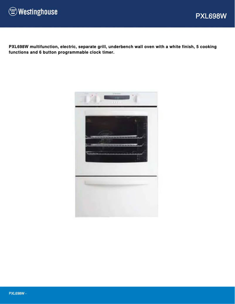 Image de la première page du manuel de l'appareil PXL698W