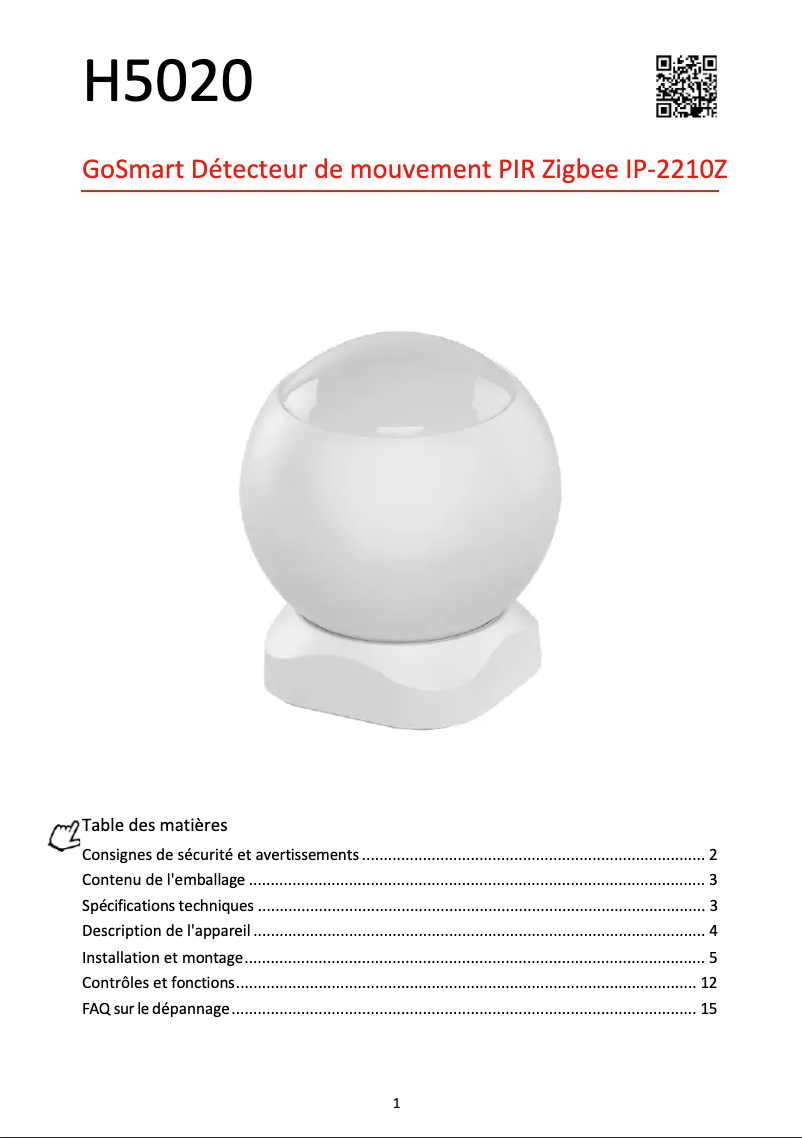 Page n°1 - Manuel utilisateur Emos H5020