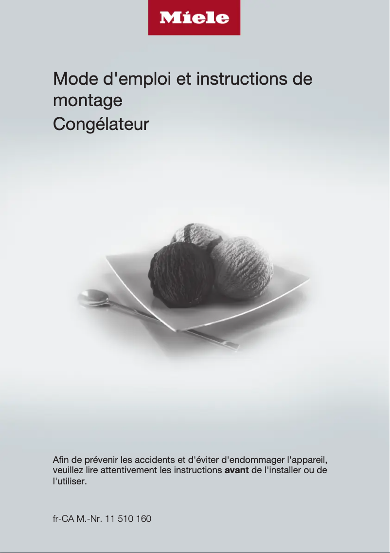 Page 1 de la notice Manuel utilisateur Miele F 2912 Vi