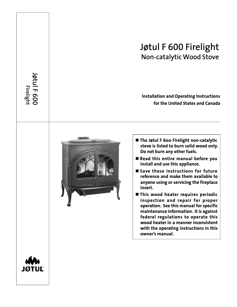 Image de la première page du manuel de l'appareil F 600 CB Firelight