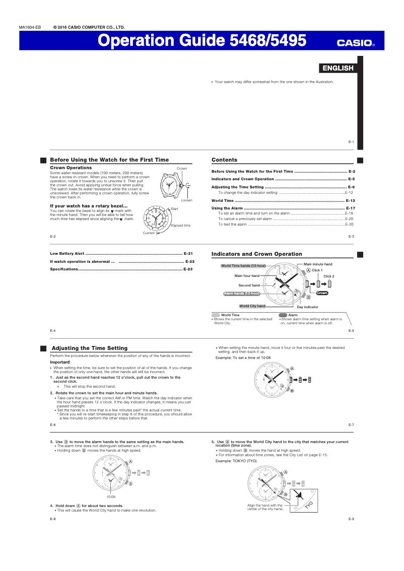 Page 1 de la notice Manuel utilisateur Casio 5468