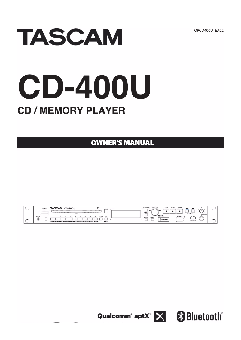 First page image of the manual for CD-400U