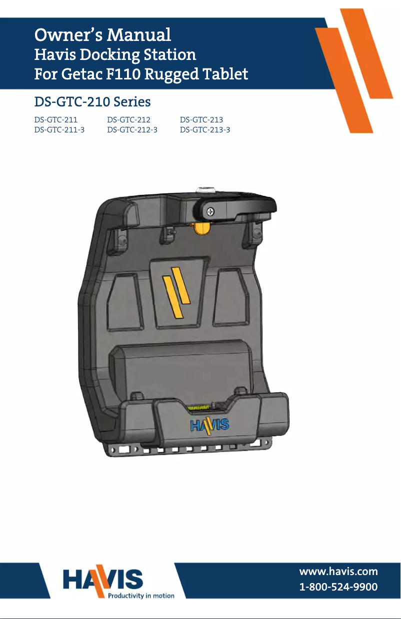 Page 1 de la notice Manuel utilisateur Havis DS-GTC-212