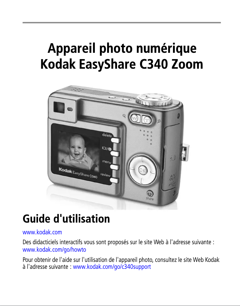Page 1 de la notice Manuel utilisateur Kodak EasyShare C340