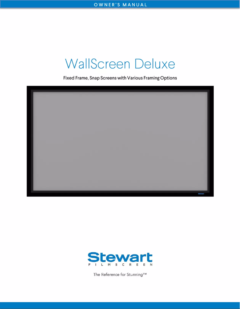 Page 1 de la notice Manuel utilisateur Stewart WallScreen Deluxe