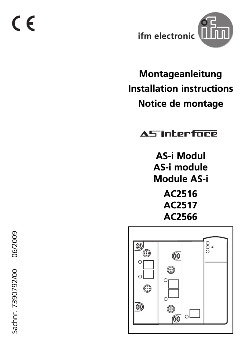 Page n°1 - Manuel utilisateur IFM AC2516