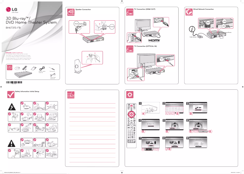 Page 1 de la notice Guide d'installation LG BH6731S