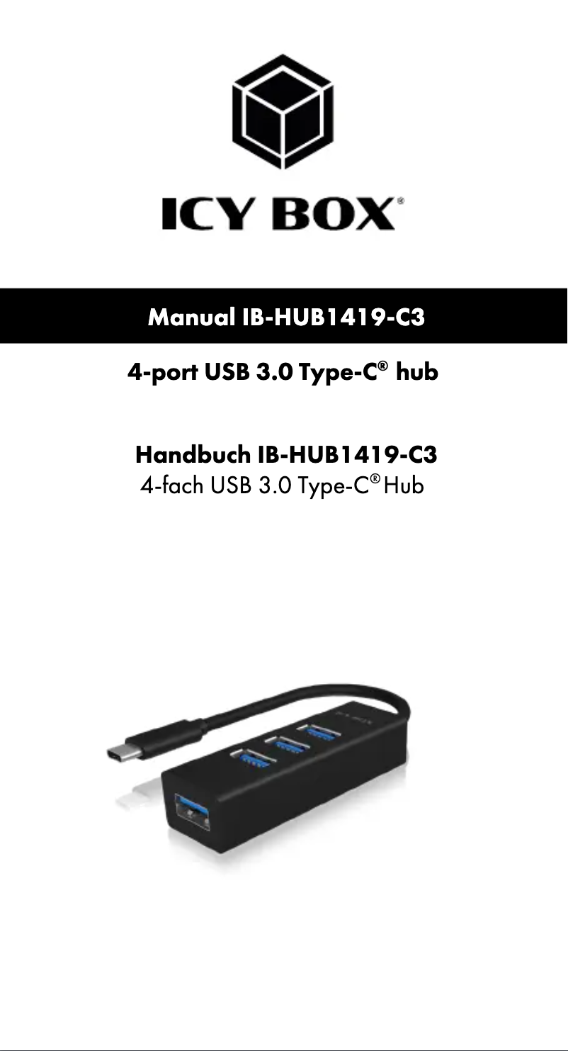 Página 1 del manual Manual de instrucciones Icy Box IB-HUB1419-C3