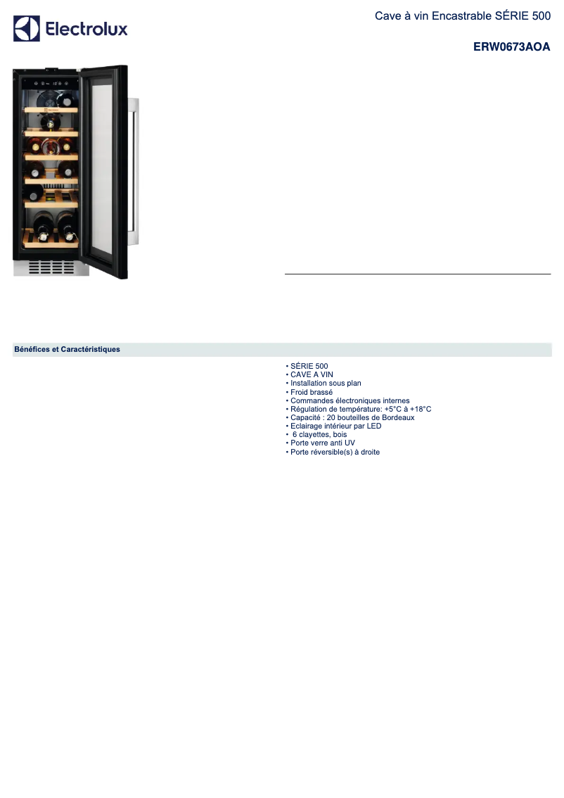 Image de la première page du manuel de l'appareil ERW0673AOA