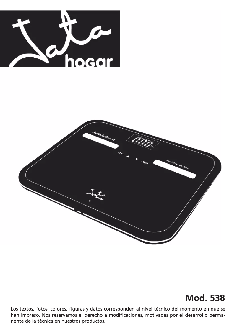 Page 1 de la notice Manuel utilisateur Jata 538