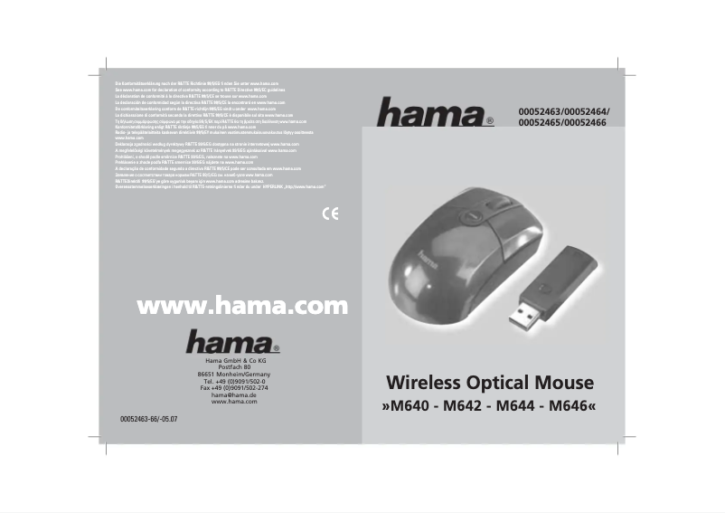 Page 1 de la notice Manuel utilisateur Hama M640