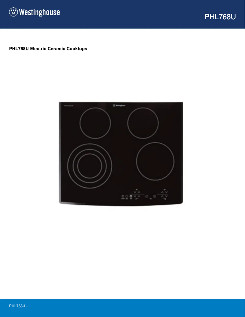 Page n°1 - Manuel utilisateur Westinghouse PHL768U