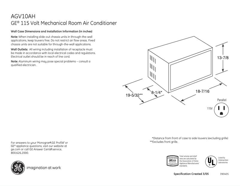 Imagen de la primera página del manual del dispositivo AGV10AH