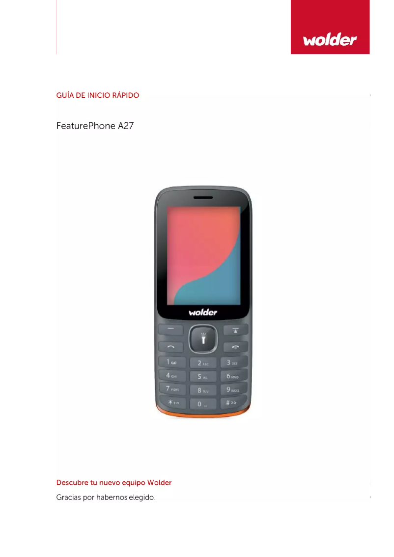 Image de la première page du manuel de l'appareil A27