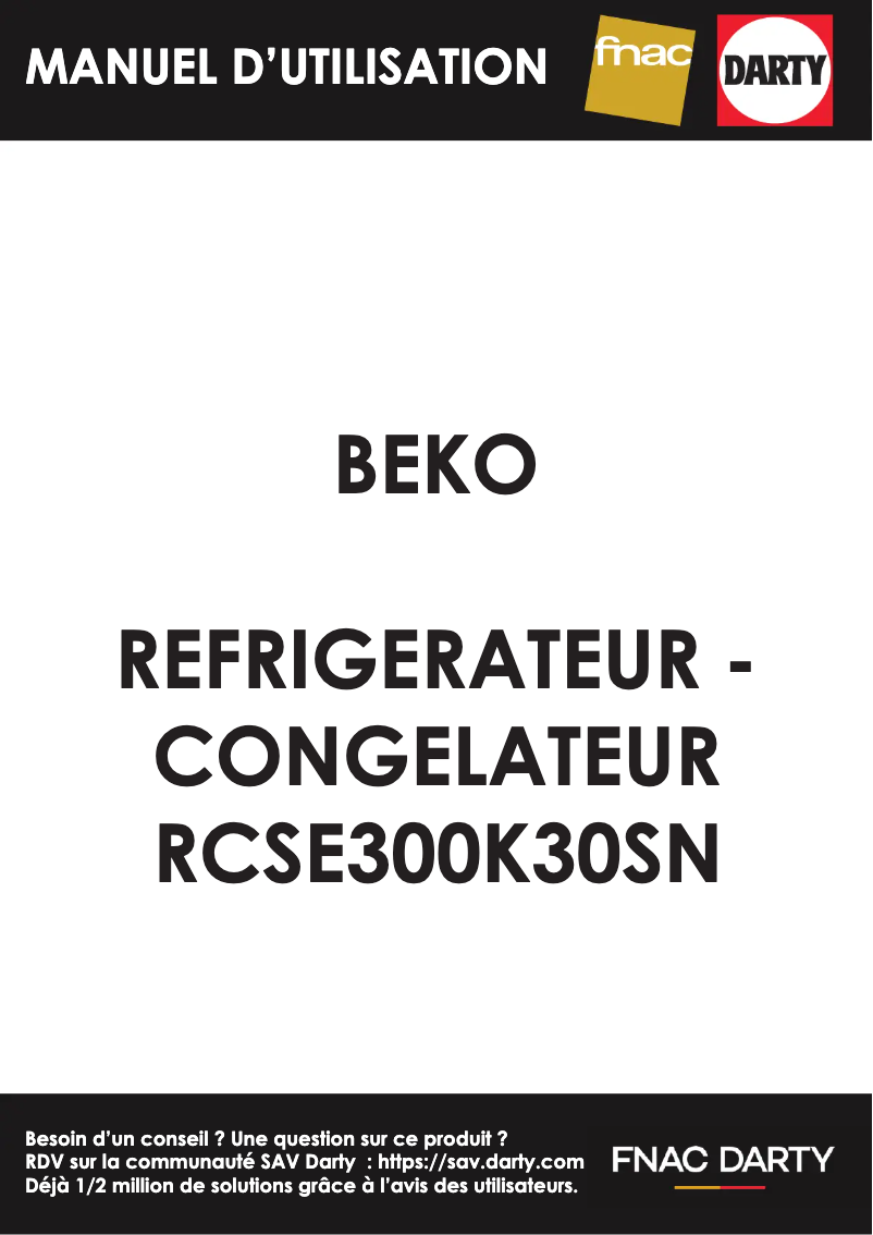 Page n°1 - Manuel utilisateur Beko RCSE300K30SN