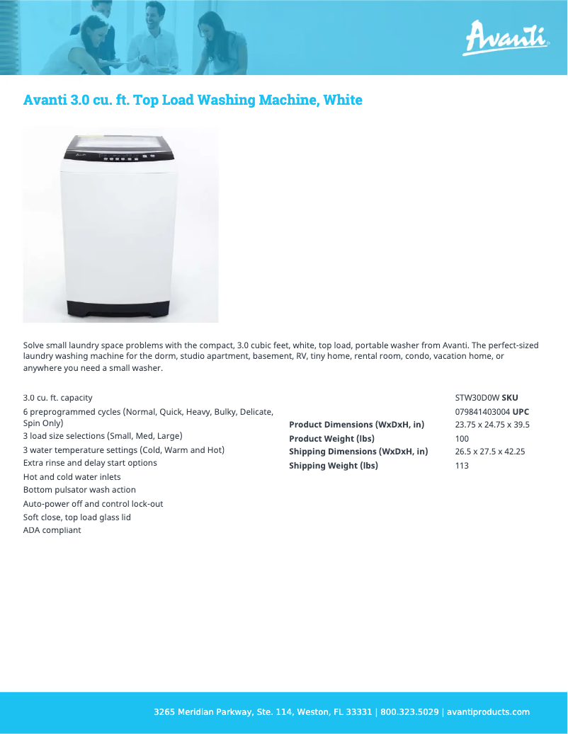 Image de la première page du manuel de l'appareil STW30D0W