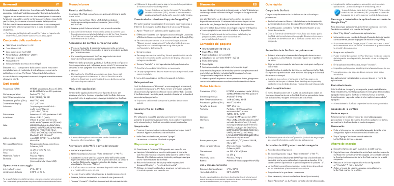 Page n°1 - Manuel utilisateur TrekStor SurfTab Y10 LTE
