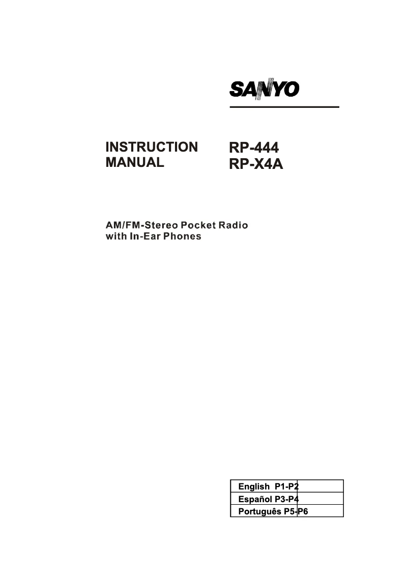 Página 1 del manual Manual de usuario Sanyo RP-X4A