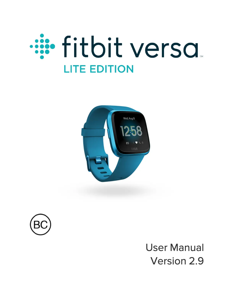 Page 1 de la notice Manuel utilisateur Fitbit Versa Lite Edition