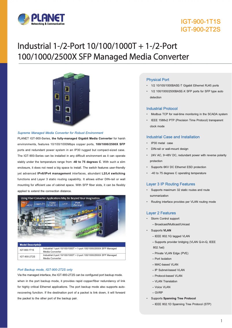 Image de la première page du manuel de l'appareil IGT-900-2T2S