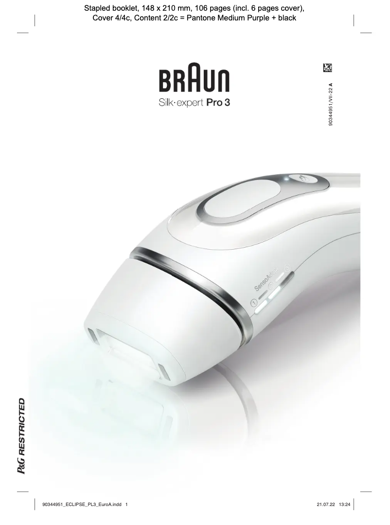 Page n°1 - Manuel utilisateur Braun Silk-expert Pro 3 PL3136