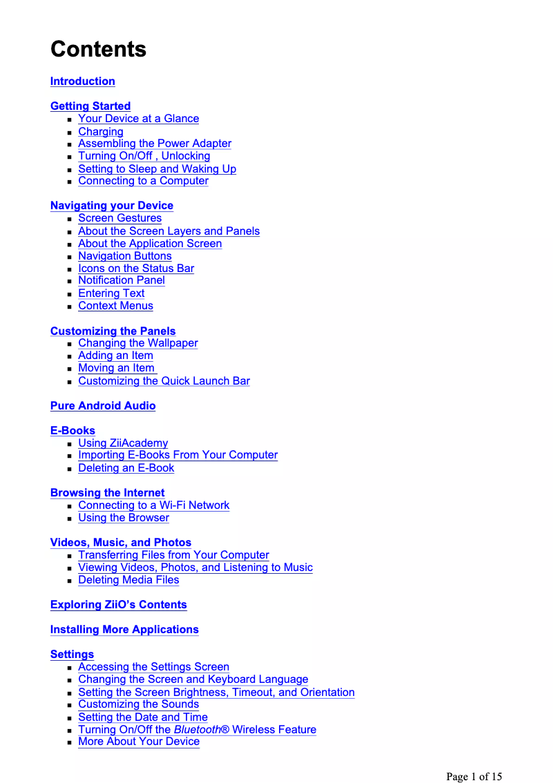 Página 1 del manual Manual de usuario Creative ZiiO