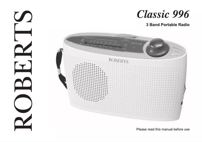 Page 1 de la notice Manuel utilisateur Roberts Classic 996