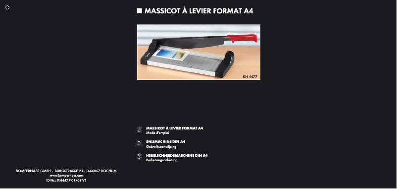 Image de la première page du manuel de l'appareil KH 4477