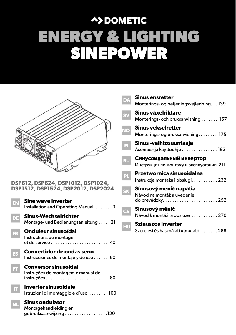 Página 1 del manual Manual de usuario Dometic SinePower DSP 2012