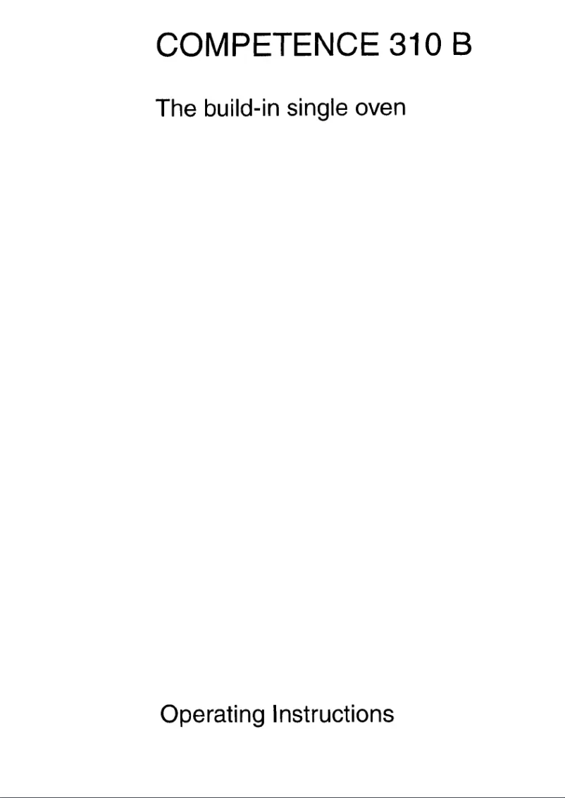 Page 1 de la notice Manuel utilisateur AEG Competence 310 B D