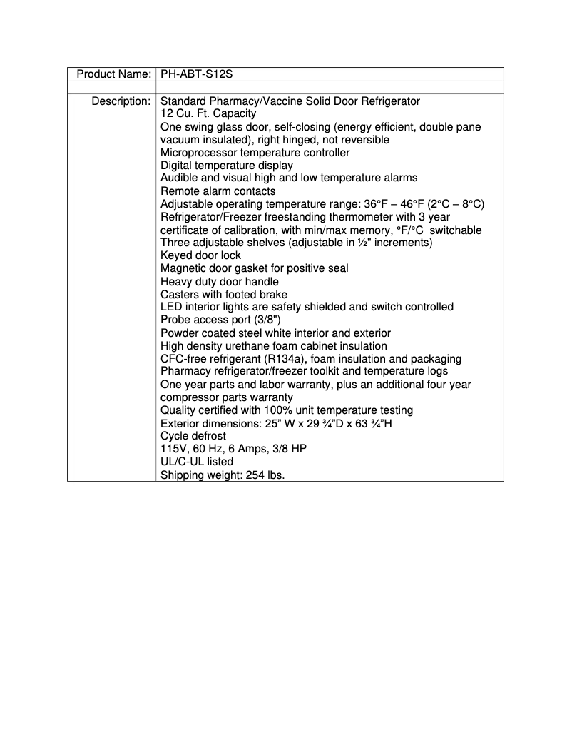Page 1 de la notice Manuel utilisateur American BioTech Supply PH-ABT-S12S