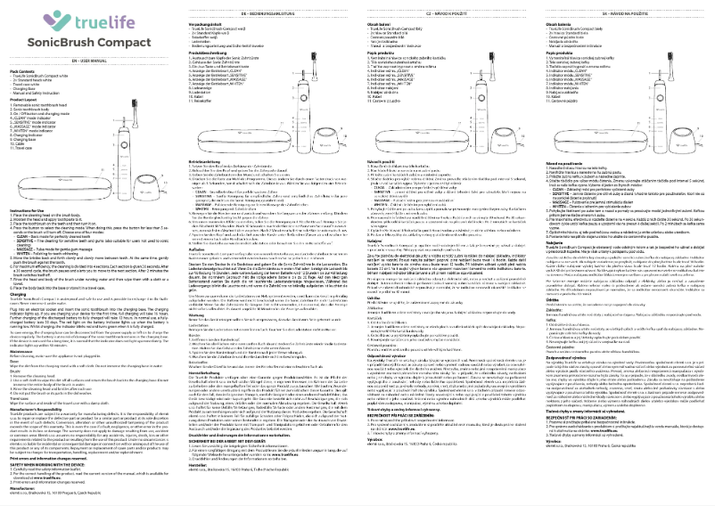 Page 1 de la notice Manuel utilisateur TrueLife SonicBrush Compact