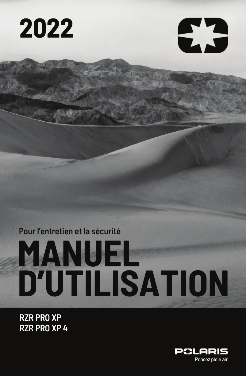 Page 1 de la notice Manuel utilisateur Polaris RZR Pro XP Ultimate EPS (2022)