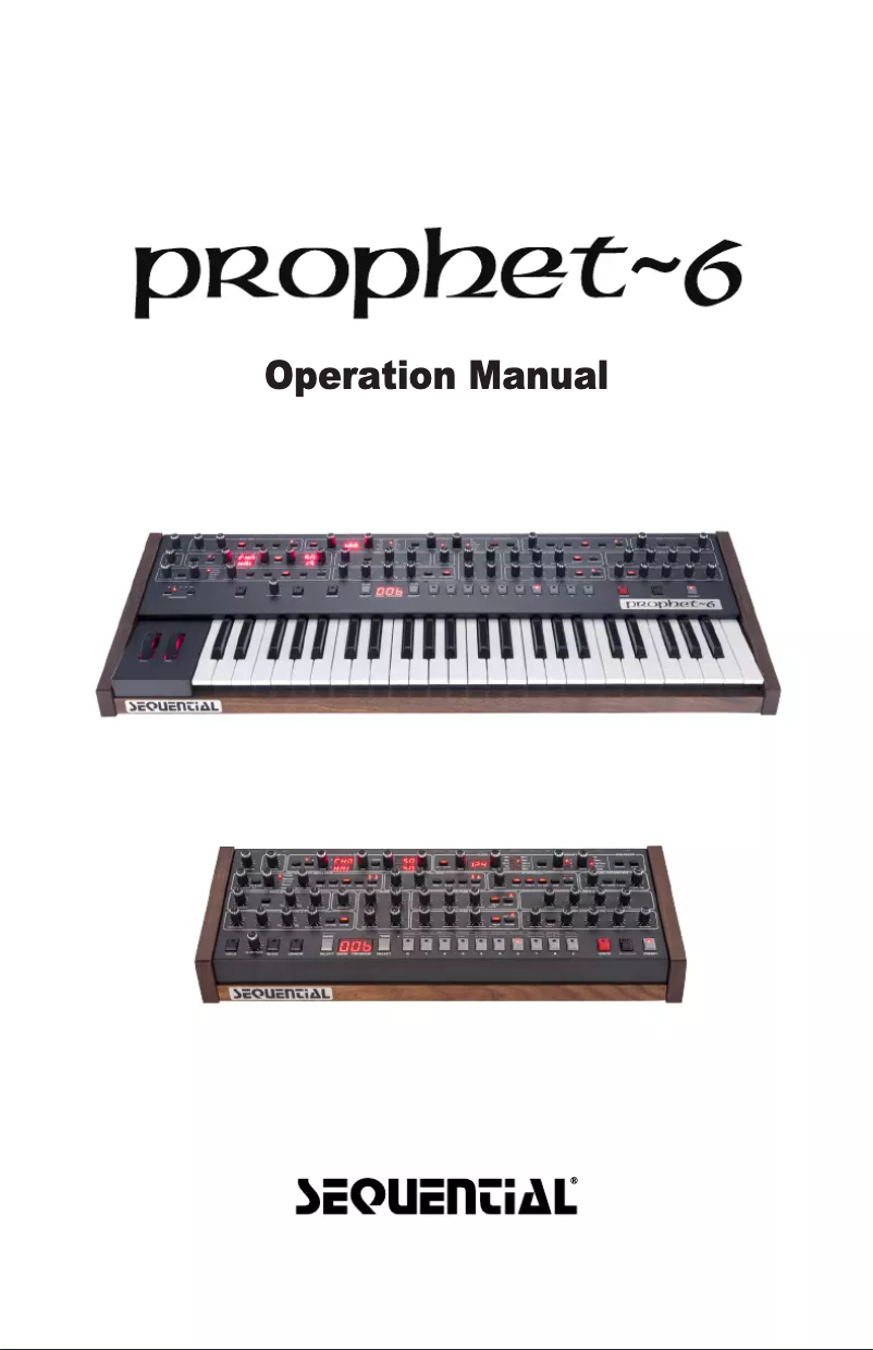 Page n°1 - Manuel utilisateur Sequential Prophet 6
