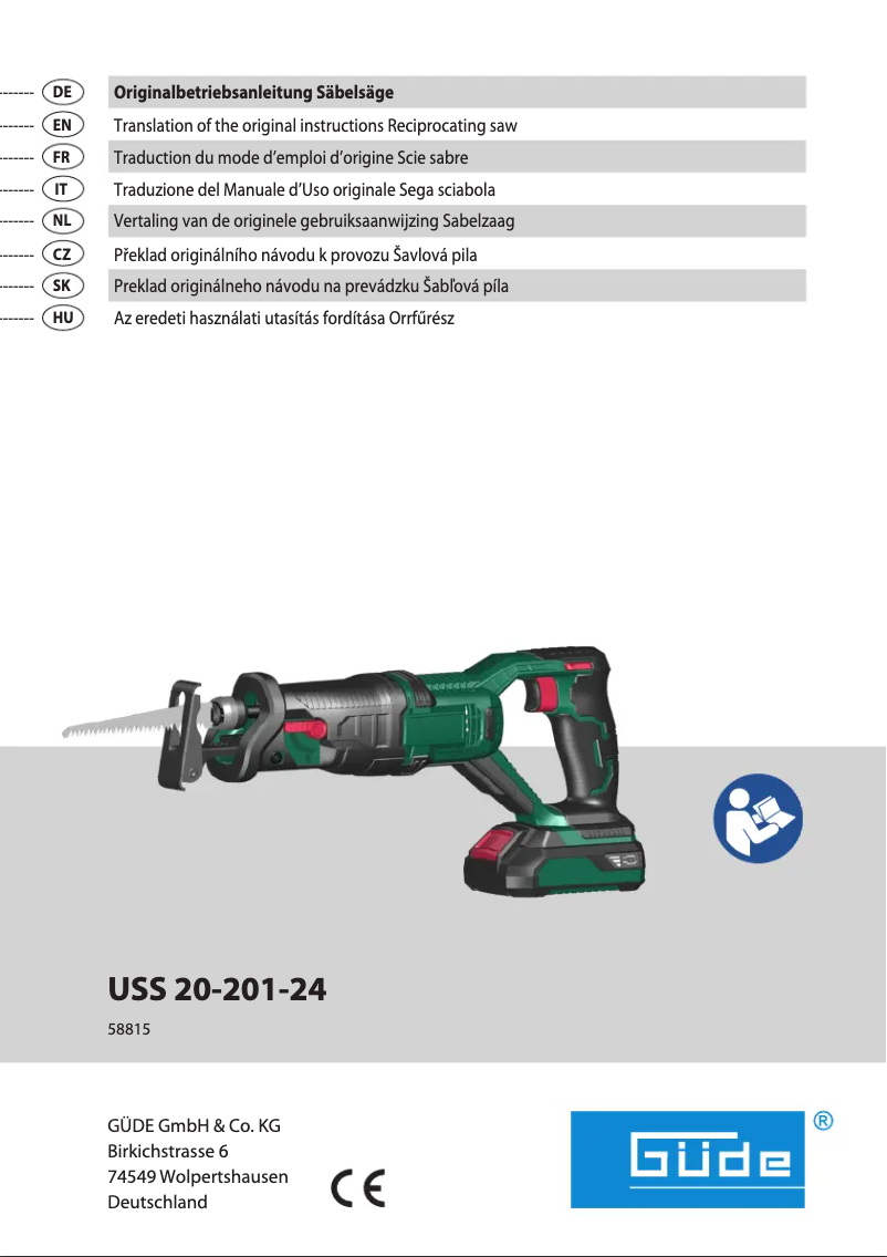 Page 1 of the manual User Manual Güde USS 20-201-24